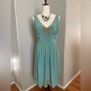 Anthropologie  - Lil Tawny Garden Dress - Size 10, 100% Silk *RARE*